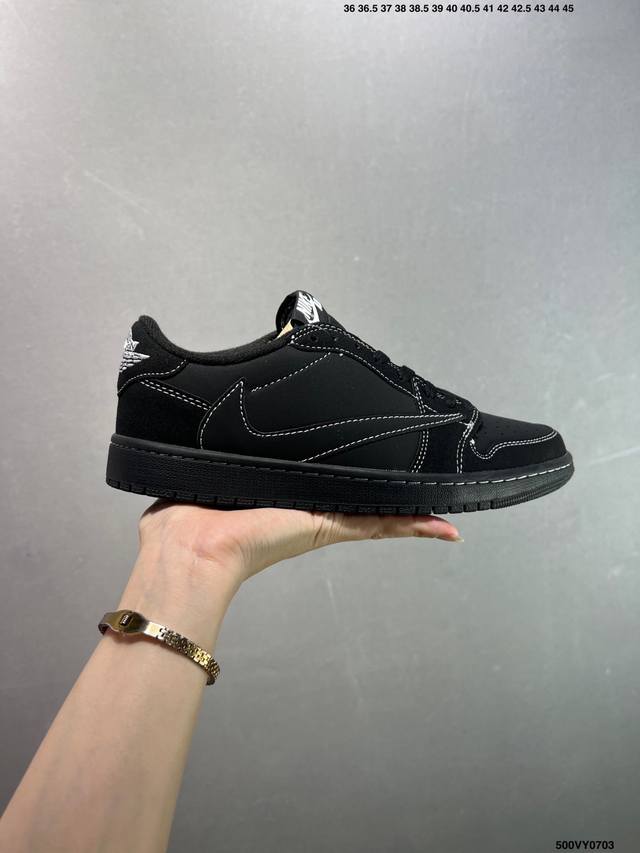 特价Aj1倒勾Travis Scott X Air Jordan 1 ” Reverse Mocha “ Aj1乔1 Ts 闪电 联名倒钩 低帮文化篮球鞋 完美