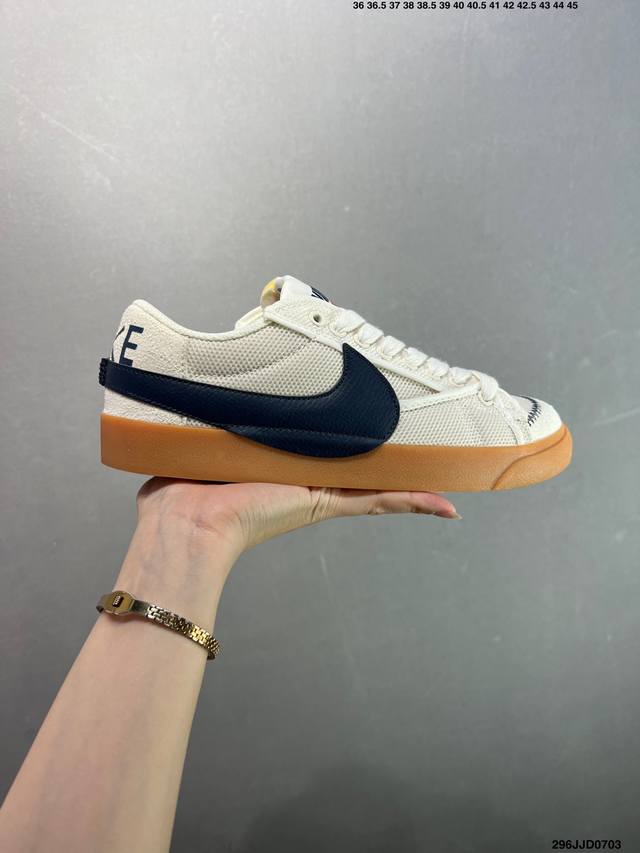 Nike Blazer Mid‘77 Jumbo 经典百搭低帮开拓者休闲运动板鞋 真硫化铝楦制作 原厂布料拼接 独家裁片完美鞋型 台湾进口软感荔枝头层皮 原盒真