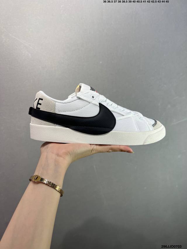Nike Blazer Mid‘77 Jumbo 经典百搭低帮开拓者休闲运动板鞋 真硫化铝楦制作 原厂布料拼接 独家裁片完美鞋型 台湾进口软感荔枝头层皮 原盒真