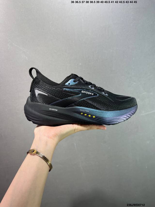 公司级Brooks 布鲁克斯 Glycerin 22蓝黄 甘油22代低帮缓震运动慢跑鞋 注入氮气之后的超凡缓震体验。穿过布鲁克斯的伙伴都知道，布鲁克斯的鞋面已经