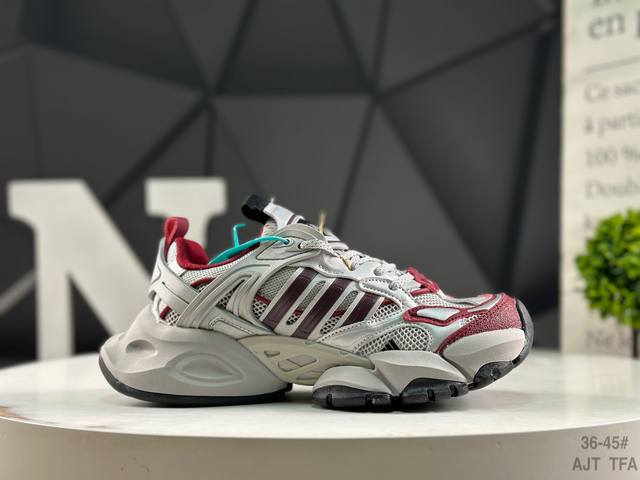 公司级带半码 阿迪达斯 Ad Xlg Runner Deluxe 跑步者豪华版系列低帮厚底**老爹风复古缓震休闲运动慢跑鞋 自从阿迪达斯和巴黎世家合作后，没少出