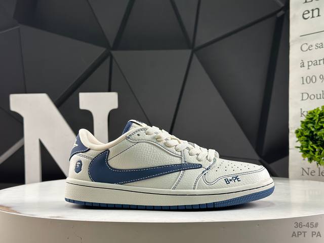 福利特价耐克 Travis Scott X Fragment Design X Air Jordan 1 Low Og Sp Aj1 乔1 低帮文化休闲板鞋#多