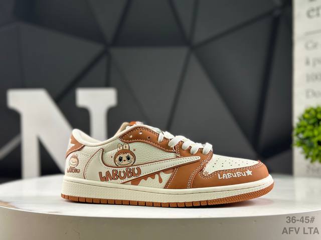 耐克 Aj1倒勾Travis Scott X Air Jordan 1 ” Reverse Mocha “ Aj1乔1 Ts 闪电 联名倒钩 低帮文化篮球鞋 完