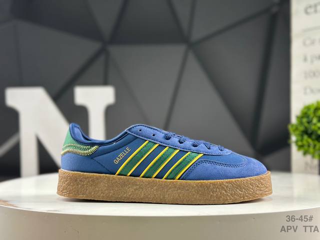 阿迪达斯 Adidas Originals Gazelle S By 陈冠希联名 三叶草厚底休闲防滑耐磨低帮板鞋 货号；Jr5408尺码：36 36.5 37