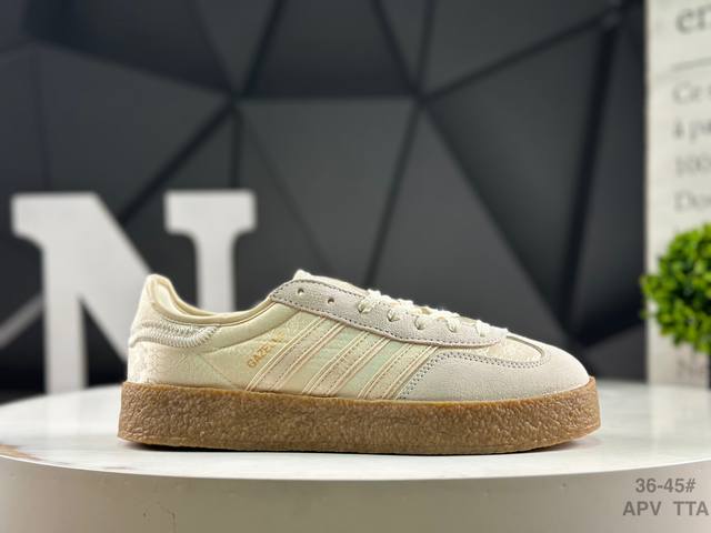 阿迪达斯 Adidas Originals Gazelle S By 陈冠希联名 三叶草厚底休闲防滑耐磨低帮板鞋 货号；Jr5410尺码：36 36.5 37