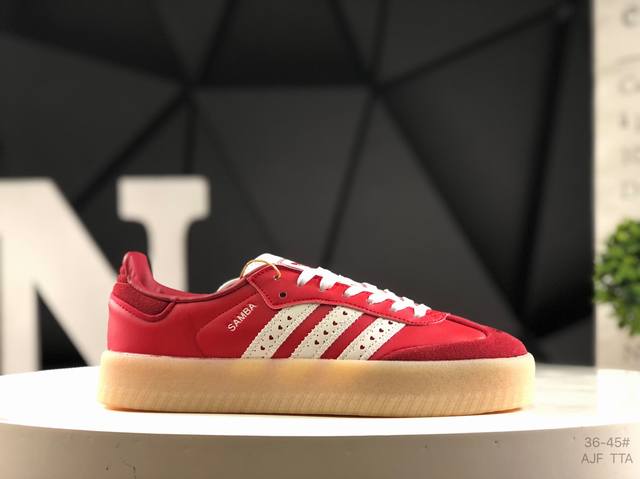 真标带半码 阿迪达斯 Adidas Samba Valentine桑巴舞厚底版系列德训风百搭松糕休闲运动板鞋”货号：Ji3881尺码：如图右下角所示 Ajf T