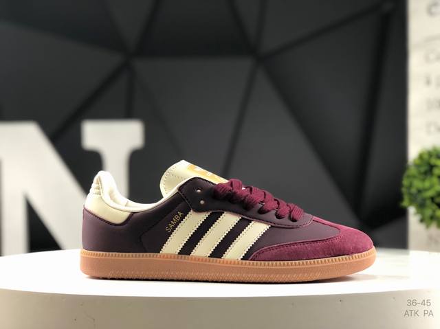 阿迪达斯 Adidas Originals Samba Og 复古单品桑巴舞系列绅士德训足球百搭皮革板鞋生胶底货号；Id0477尺码：如图所示 Atk Pa