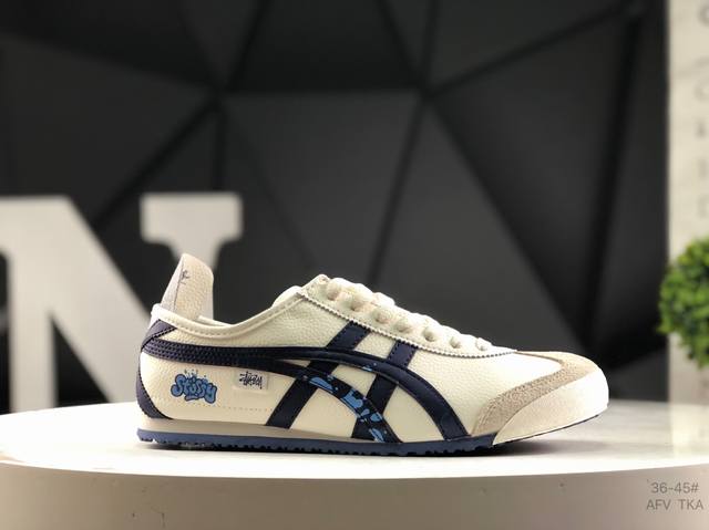 Asics 亚瑟士 Onitsuka Tiger 鬼冢虎 阿斯克斯 皮面原装四联吊牌 中底纸板钢印 日系轻便运动休闲鞋 货号：Dl408-142尺码：36 37