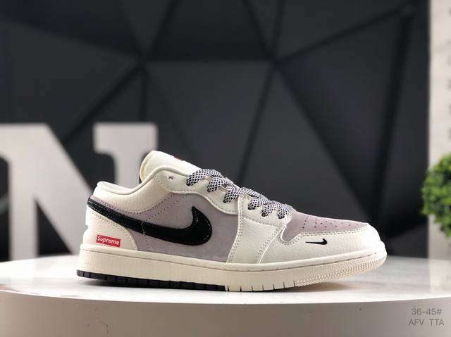 福利特价耐克 Air Jordan 1 Low 此款主张打破传统的工业化流水线设计限制，以Made By Ideas的超级创意为理念，集结众多潮流设计师，结合时