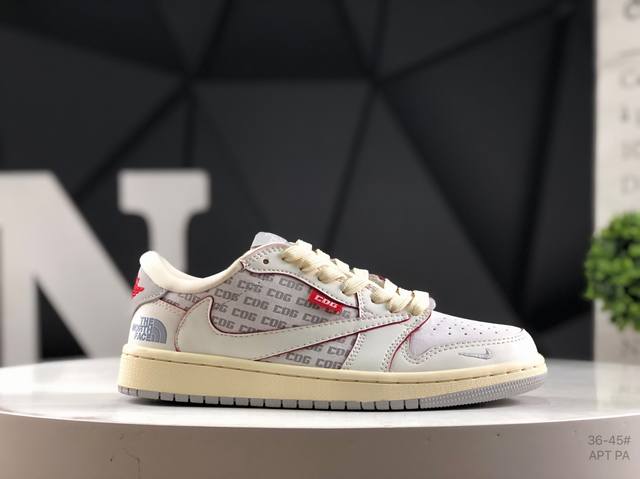 福利特价耐克 Travis Scott X Fragment Design X Air Jordan 1 Low Og Sp Aj1 乔1 低帮文化休闲板鞋#多