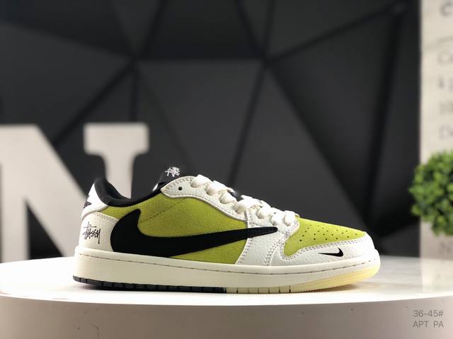 福利特价耐克 Travis Scott X Fragment Design X Air Jordan 1 Low Og Sp Aj1 乔1 低帮文化休闲板鞋#多