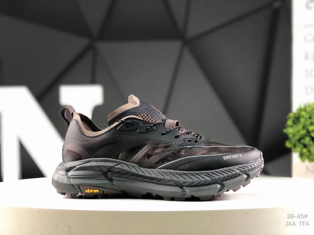 Satisfy X Hoka Running Mafate Trail 全新配色 网面透气 运动鞋此球鞋继承了Hoka的经典越野鞋型Mafate Speed4的