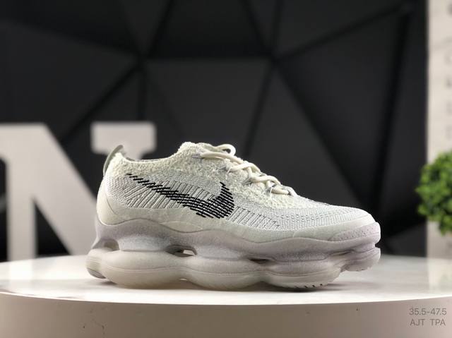 公司级带半码 耐克 Yh Nk Air Max Scorpion Flyknit 天蝎座系列 款超级大气垫前卫**运动慢跑鞋 货号：Fq2694 001破空来袭
