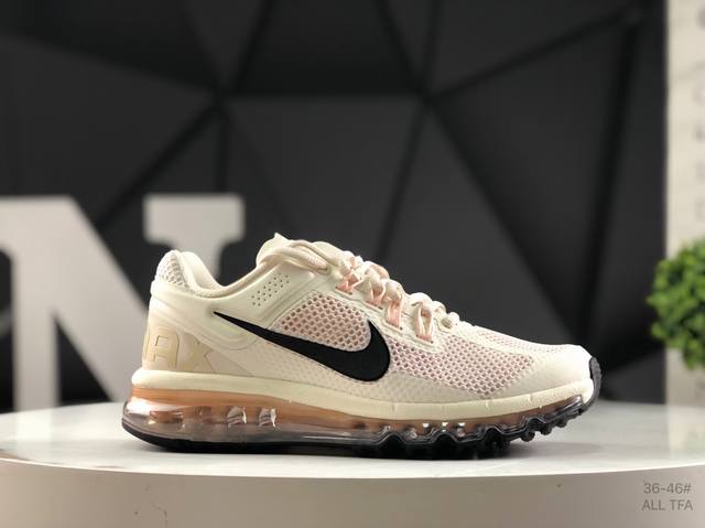 耐克Nike Air Max 2013 White Black Metallic Silver 2013大气垫系列低帮全掌大气垫休闲运动百搭慢跑鞋货号；Hf36