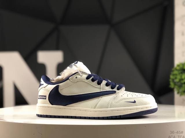 耐克 Nike Air Jordan 1 X Travis Scott Aj1倒勾 乔一倒钩 ‘Diy’定制 耐克 低帮文化篮球鞋 完美品质出货 细节如图所示