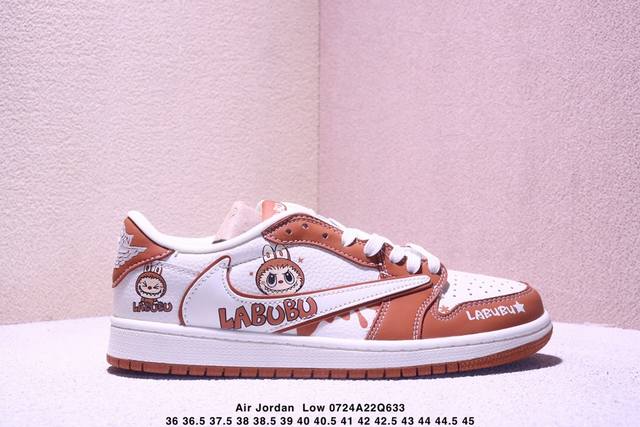 公司级 时尚元素X Jordan Air Jordan Low 倒勾 “Labubu联名''，经典棕白配色，融合了Travis Scott 独特的潮流风格，个性