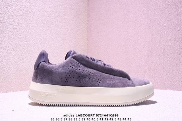 Adidas 阿迪达斯 男女鞋真标半码制，升级原楦原纸版开发版型，采用固色猪巴革组合加高橡胶饰片鞋面材质，缜密拉帮中底布，外置防滑耐磨橡胶大底回归极简,春夏上脚