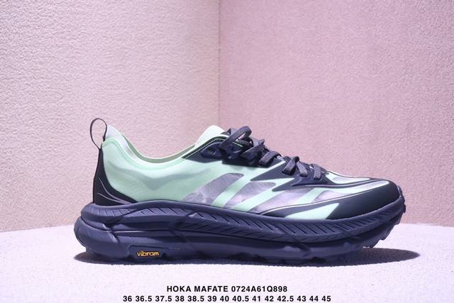 公司级Satisfy X Hoka Running Mafate Trail 全新配色 网面透气 运动鞋此球鞋继承了Hoka的经典越野鞋型Mafate Spee