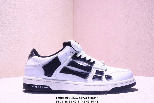 真标Amiri Skeleton Low-Skel Top Sneakers 埃米尔骨骼系列 低帮 经典百搭休闲运动板鞋尺码:36-45Xm0723Q813
