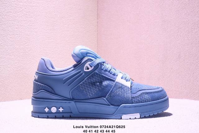真标Louis Vuitton Trainer Sneaker Low 全新 Lv 路易威登 休闲运动文化百搭板鞋 尺码:40-45Xm0723Q625
