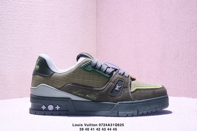 真标Louis Vuitton Trainer Sneaker Low 全新 Lv 路易威登 休闲运动文化百搭板鞋 尺码:39-45Xm0723Q625