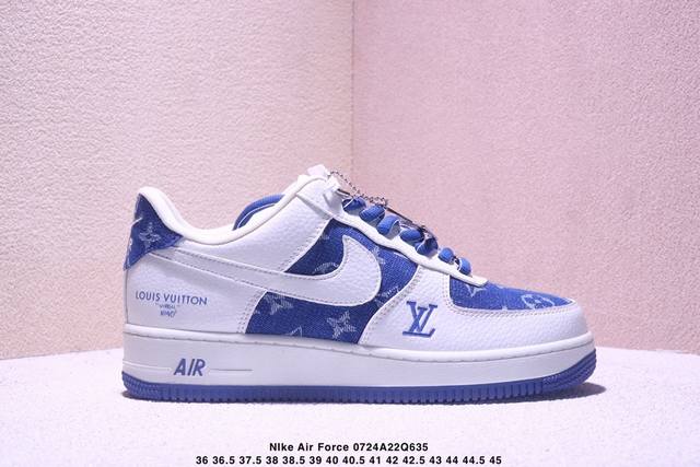 海外限量发售！公司级Nike Air Force 1 '07 Low Lv联名-白蓝牛仔 空军一号低帮 运动鞋 休闲鞋 折边针车 工艺难度大 原楦头原纸板 原装