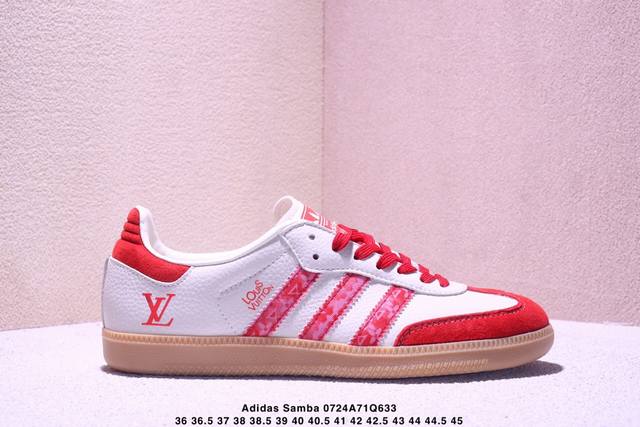 公司级Adidas Originals Samba Og ‘Diy’桑巴舞系列斯图西联名 蓝黑三条纹，夏季时尚百搭低帮休闲运动休闲鞋，夏季清凉搭配 舒适软头皮材