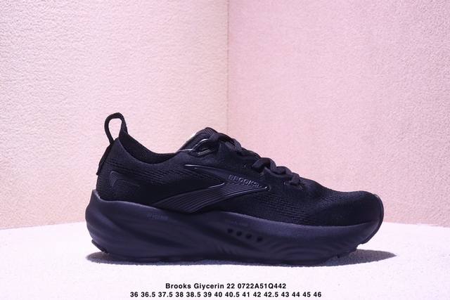 外贸热款专供 Brooks 布鲁克斯 Giycerin 22 甘油22代 网面运动鞋 1104451D002 官方售K+ 超临界Q弹大底 正确鞋底带钢印 平台专
