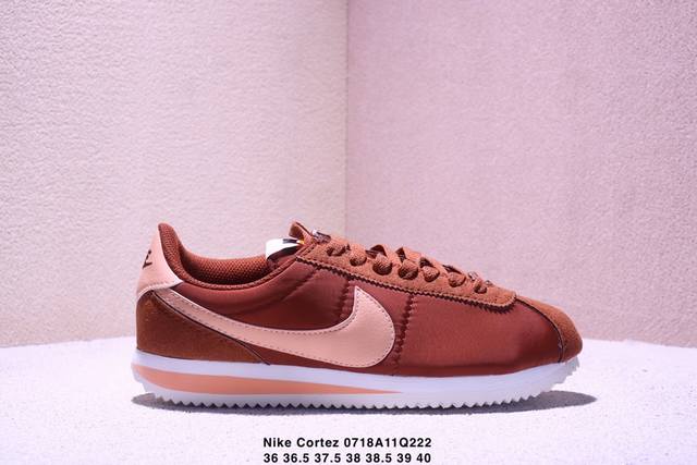 Nike Cortez 舒适百搭 低帮 休闲城市通勤跑步鞋 男女同款 黑色Xm0718Q222