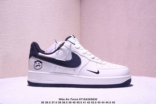 海外限量发售！公司级Nike Air Force 1 '07 Low “米黑鬼脸”空军一号 低帮 运动鞋 休闲鞋 折边针车 工艺难度大 原楦头原纸板 原装鞋盒