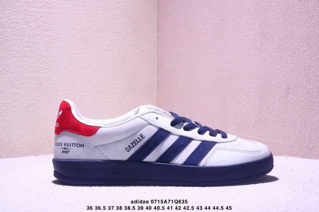 Adidas 德训鞋 “Lv联名-灰红藏蓝”高端定制 大厂纯原品质出货 超高清洁度 细节完美 舒适百搭 低帮休闲板鞋 男女同款货号：Sc9207-725码数：3