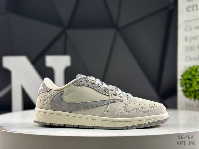 福利特价耐克 Travis Scott X Fragment Design X Air Jordan 1 Low Og Sp Aj1 乔1 低帮文化休闲板鞋#多