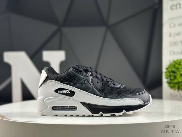 耐克 Air Max 90 男女子休闲运动鞋 气垫运动鞋 透气舒适减震耐磨底休闲运动跑步鞋，设计均采用无缝防水 Tech Tuff 挡泥片和结合鞋面的 Cord