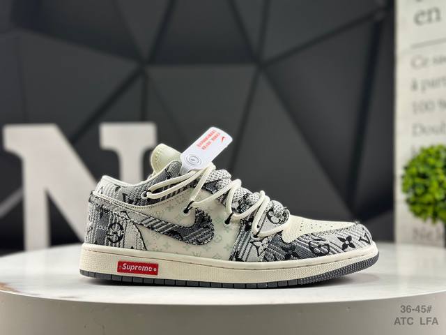 公司级带半码 耐克 Nike Air Jordan 1 Low Aj1 乔1 低帮潮流运动休闲板鞋。绑带 Aj1 低帮拼接 完美版型真头层牛皮# 内置缓震气垫