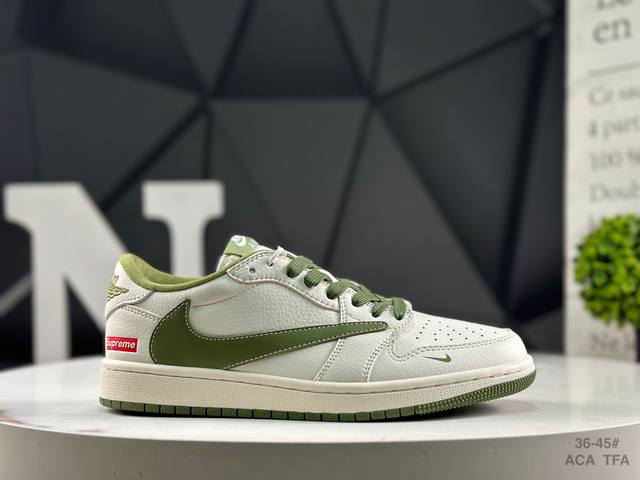 头层带半码Travis Scott X Fragment Design X Air Jordan 1 Low 低帮文化休闲板鞋 #多方联名合作融合了Travis