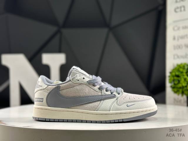 头层带半码Travis Scott X Fragment Design X Air Jordan 1 Low 低帮文化休闲板鞋 #多方联名合作融合了Travis