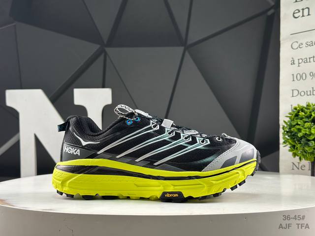 公司级带半码Hoka Mafate Speed Three 2 玛法特 超轻厚底轻量山地跑步鞋 货号：1141572 Glw尺码： 36 36.5 37 38