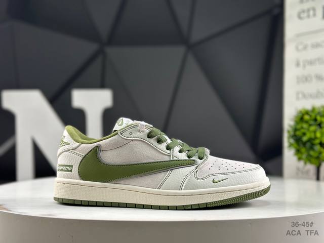 头层带半码Travis Scott X Fragment Design X Air Jordan 1 Low 低帮文化休闲板鞋 #多方联名合作融合了Travis