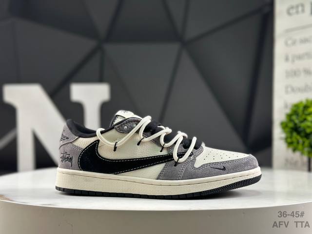 福利特价耐克 Travis Scott X Fragment Design X Air Jordan 1 Low Og Sp Aj1 乔1 低帮文化休闲板鞋 #