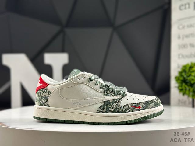 耐克 Air Jordan Aj1 Low X Givenchy 倒钩 低定制配色 原厂内置气垫魔块 A模大底 头层小牛皮 鞋舌Aj原厂专用牛津布+Aj专用反口