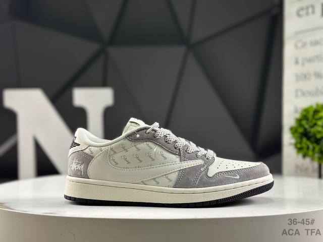 耐克 Air Jordan Aj1 Low X Givenchy 倒钩 低定制配色 原厂内置气垫魔块 A模大底 头层小牛皮 鞋舌Aj原厂专用牛津布+Aj专用反口