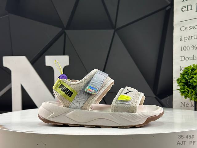 Puma 彪马 #采用尼龙织带条魔术贴调节设计#发泡轻量缓震Eva中底及耐磨防滑橡胶外底女神宣美同款，夏日新品Puma 彪马 Rs-Sandal Lri 百搭潮