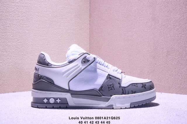 真标Louis Vuitton Trainer Sneaker Low 全新 Lv 路易威登 休闲运动文化百搭板鞋 尺码:40-45Xm0801Q625