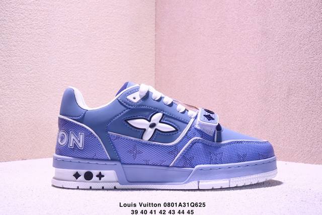真标Louis Vuitton Trainer Sneaker Low 全新 Lv 路易威登 休闲运动文化百搭板鞋 尺码:39-45Xm0801Q625