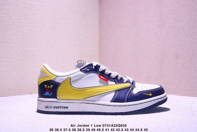 Travis Scott X Fragment Design X Jordan Air Jordan 1 Low Og Sp “Stussy斯图西联名 米白浅蓝