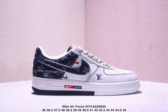 海外限量发售！公司级Nike Air Force 1 '07 Low “Nike-树纹经典黑”空军一号 低帮 运动鞋 休闲鞋 折边针车 工艺难度大 原楦头原纸板