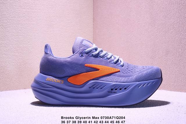 公司级Brooks 布鲁克斯Glycerin Max 超级甘油 厚底马拉松缓震跑鞋该鞋以厚实的中底和高分子注氮技术为特点 提供极致的缓震性能 鞋面柔软厚实 具有