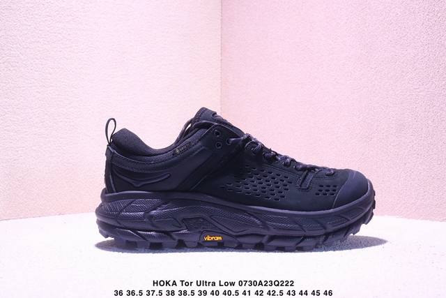 Hoka One One Tor Ultra Low 托亚 皮革 潮流 耐磨防水支撑抓地 低帮 户外功能鞋 男女同款 黑色Xm0730Q222
