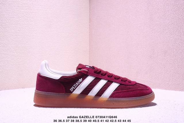 Adidas Originals Gazelle 舒适百搭 防滑透气 低帮 板鞋 男女同款 黑粉德训鞋Adidas Gazelle 复古运动鞋诞生于 60 年代