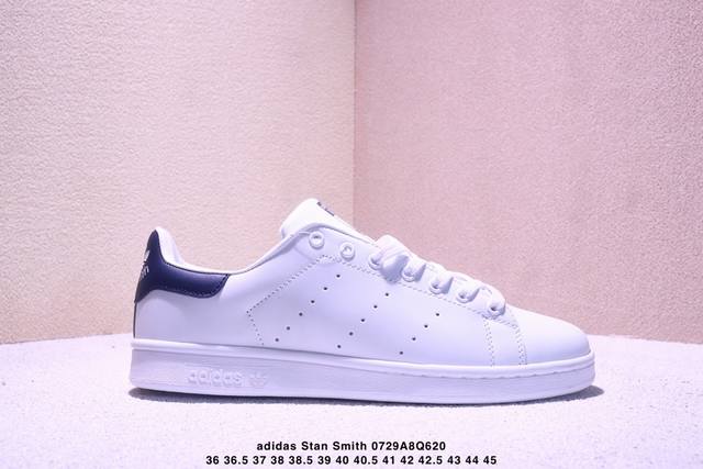 阿迪达斯Ad Originals Stan Smith 史密斯 全黑 复古时尚舒适运动休闲板鞋 原楦原纸板开发 全鞋头层皮料打造 区别市面普通真标版本 鞋身侧面